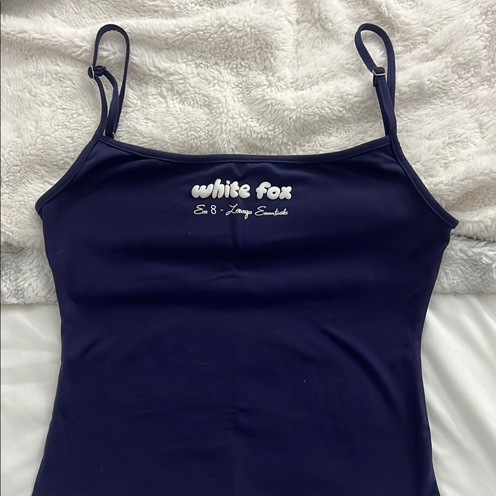 White Fox Lounge Essentials Navy Blue Women's Tank